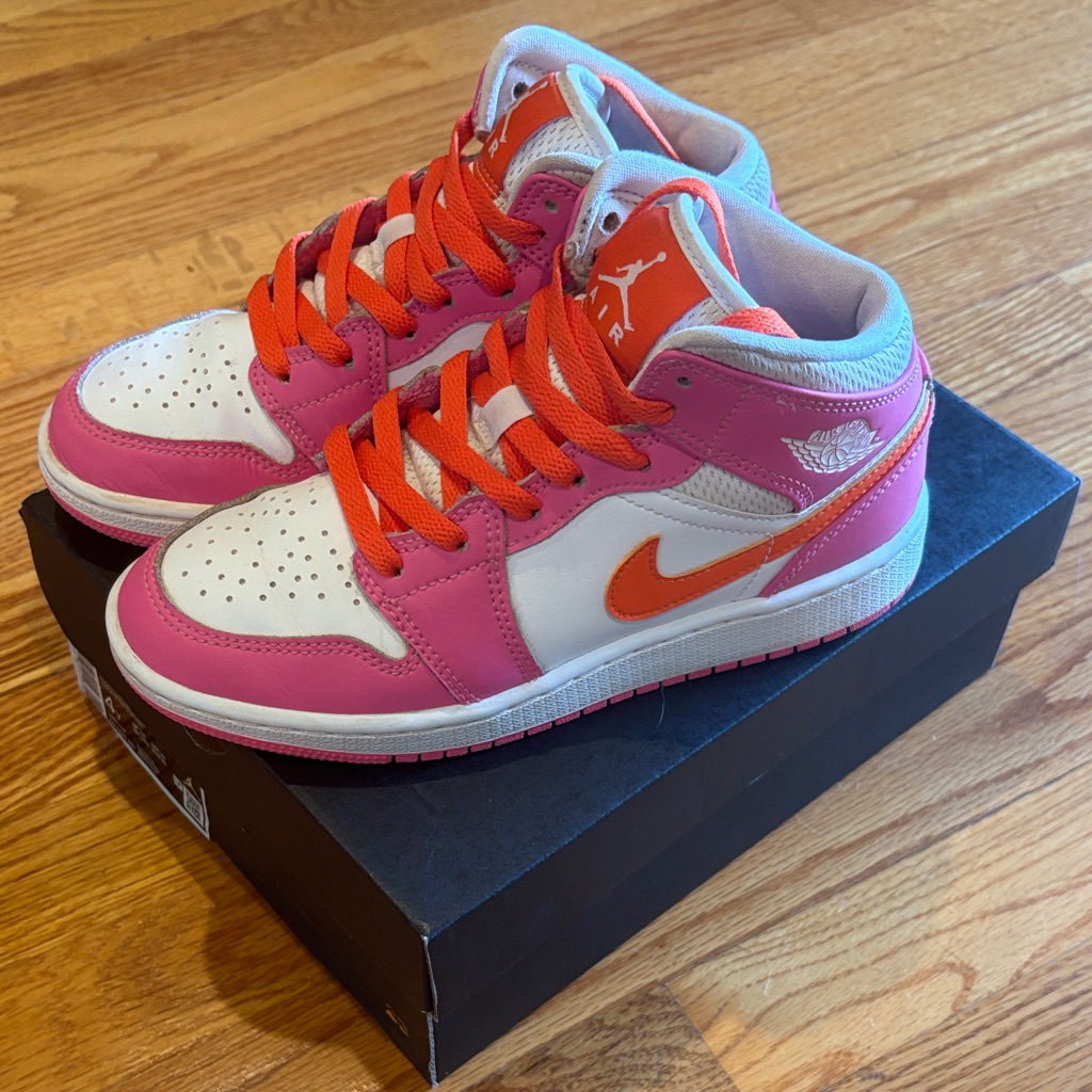 Jordan Kids Pink And Orange Sneakers